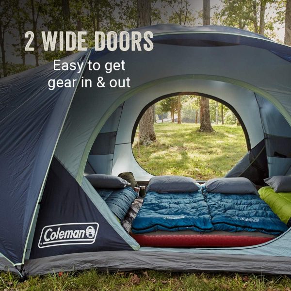 Coleman Skydome XL Family Camping Tent, 8/10/12 Person Dome Tent with 5 Minute Setup, Includes Rainfly, Carry Bag, Storage Pockets, Ventilation, and Weatherproof Liner, Blue Nights - Image 5