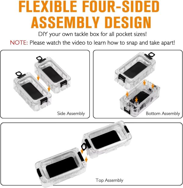 Dovesun Small Fishing Tackle Box Organizer Assembly Fishing Tackle Box Organizer Tackle Tray with Magnet 4PCS/6PCS/8PCS - Image 3