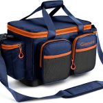 Gonex Fishing Tackle Bag, Water-Resistant Polyester Material Fishing Tackle Storage Bag with Padded Shoulder Strap and Non-Slip Base Suitable for 3600 3700 Tackle Box, Blue
