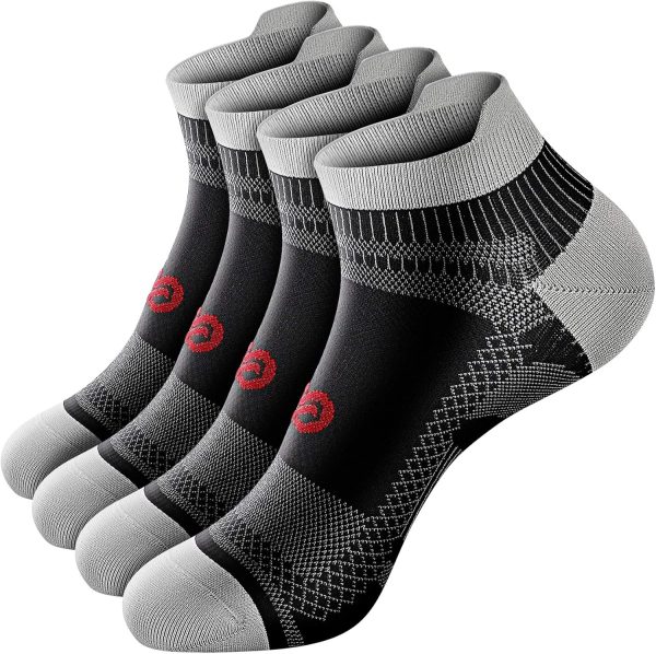 PAPLUS Ankle Compression Sock for Men and Women 2/4/6 Pairs, Low Cut Compression Running Sock with Ankle Support