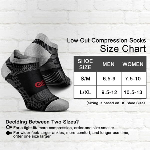 PAPLUS Ankle Compression Sock for Men and Women 2/4/6 Pairs, Low Cut Compression Running Sock with Ankle Support - Image 2