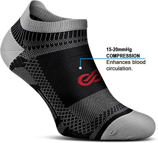 PAPLUS Ankle Compression Sock for Men and Women 2/4/6 Pairs, Low Cut Compression Running Sock with Ankle Support - Image 3