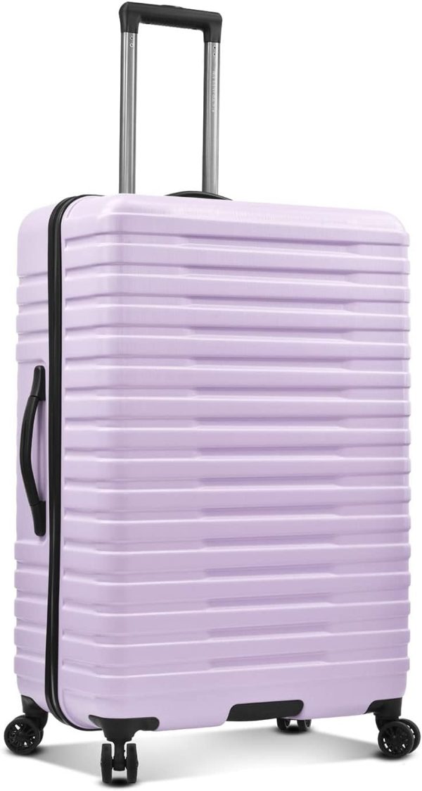 U.S. Traveler Boren Polycarbonate Hardside Rugged Travel Suitcase Luggage with 8 Spinner Wheels, Aluminum Handle, Lavender, Checked-Large 30-Inch - Image 3