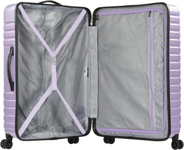 U.S. Traveler Boren Polycarbonate Hardside Rugged Travel Suitcase Luggage with 8 Spinner Wheels, Aluminum Handle, Lavender, Checked-Large 30-Inch - Image 7